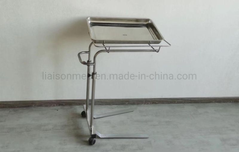 Mn-SUS002A Stainless Steel Double Holder Instrument Trolley Mayo Trolley