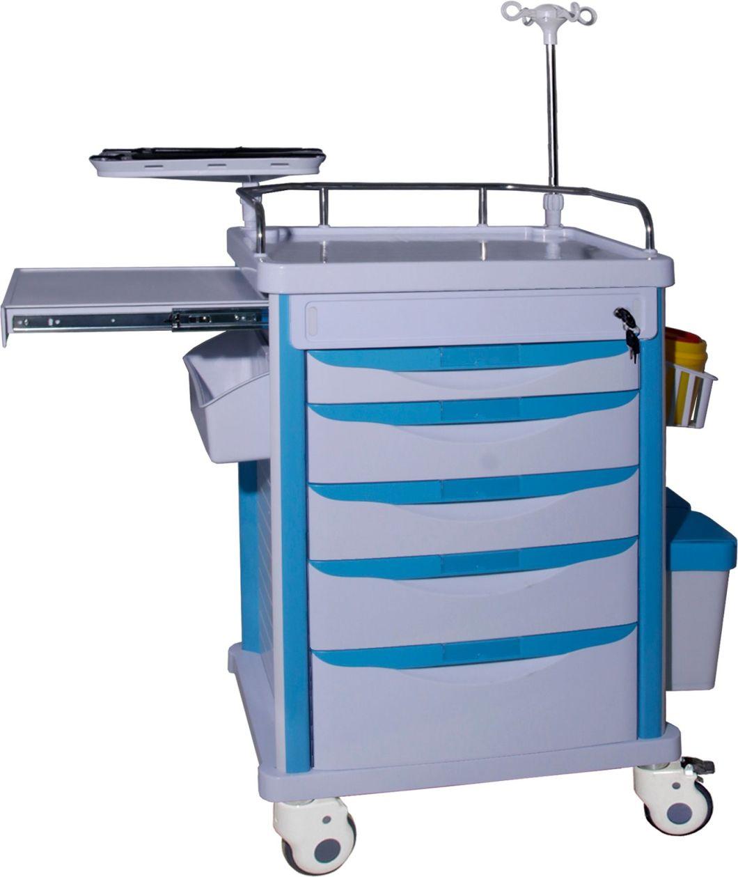 Mn-Ec002 Hospital ABS Medication Storage Trolley Medical Emergency Cart for Hospital