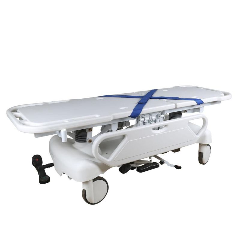 Medical Hydraulic Emergency Hospital Furniture PP Patient Transfer Trolley Stretcher