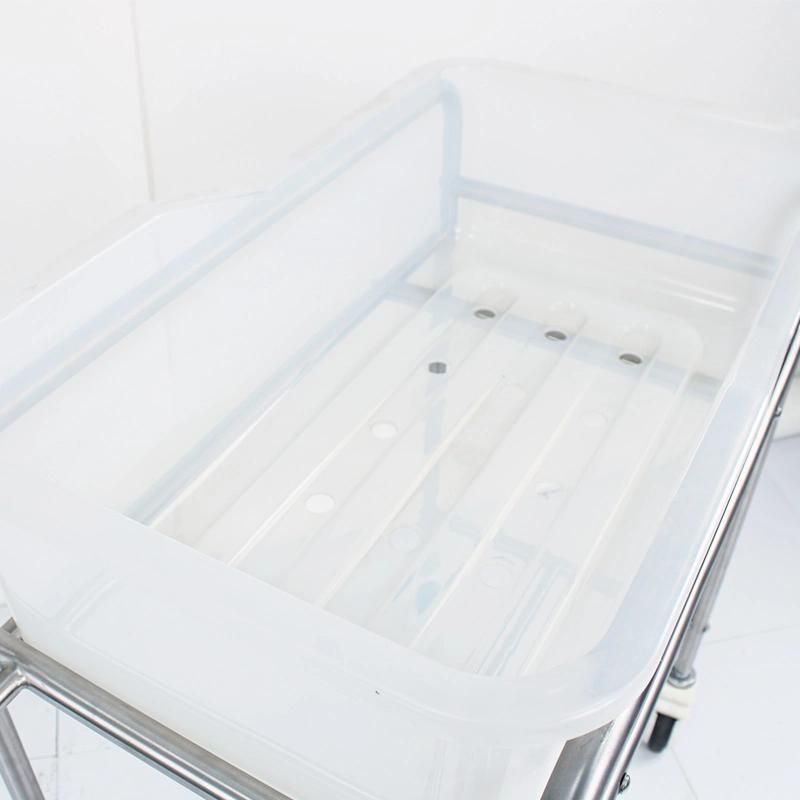 HS5181A Inox Infant New Born Birthing Baby Bed Cot with Transparent Basin