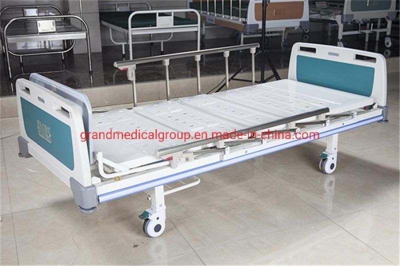 Hospital Bed ICU Bed Medical Bed CE Manual Hospital Furniture Two Function ABS Hospital Double Shake Nuring Operating/Opeartion Room Bed with Table Board