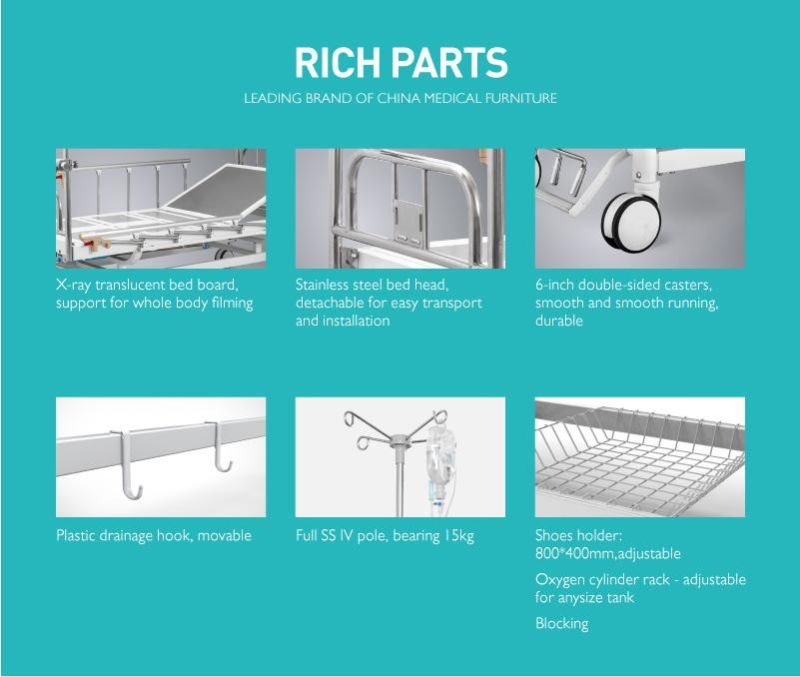 GS4K Coated Steel Frame Functional Hospital Manual Orthopedic Traction Bed