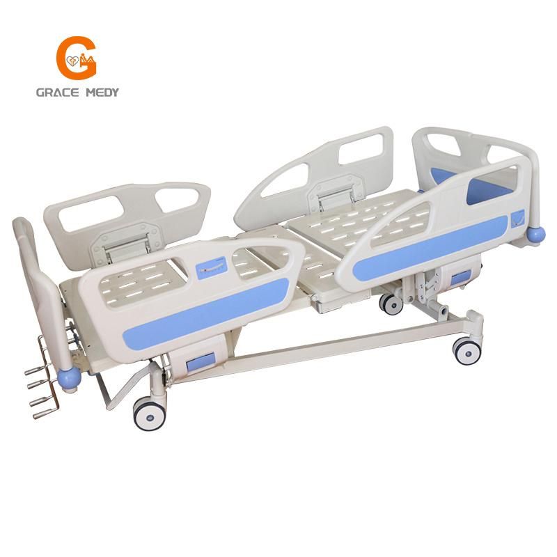 Medical Equipment Five Functions Manual Hospital Bed Four Cranks Medical ICU Nursing Bed
