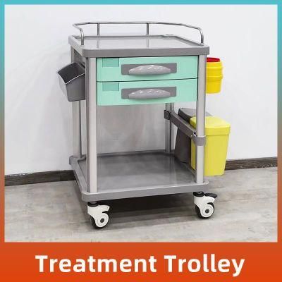 Hospital Furniture ABS Plastic Anesthesia Medicine Medical Cart Emergency Treatment Trolley