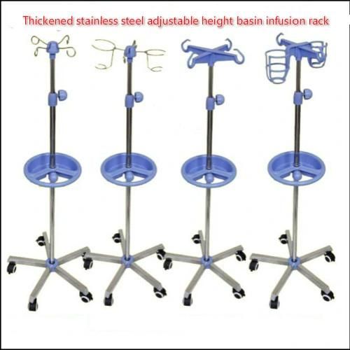 Height - Adjustable Basin Type Transfusion Stand with Thickened Non - Embroidered Steel