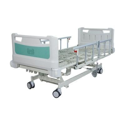 Medical Equipment Manual Five Functions ICU Hospital Bed 4 Crank Medical Nursing Patient Bed