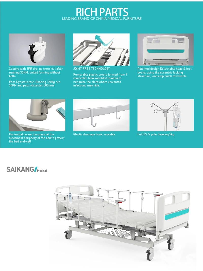 Y6w6c Saikang Wholesale Economic Patient Clinic 3 Function Foldable Electric ICU Medical Hospital Bed