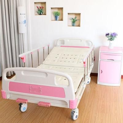 2 Crank 2 Function Manual Bed Medical Furniture Manual Patient Nursing Hospital Bed with Casters