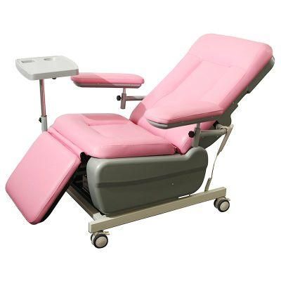 Durable Medical Exam Equipment 2 Function Adjustable Patient Manual Dialysis Chair with Casters