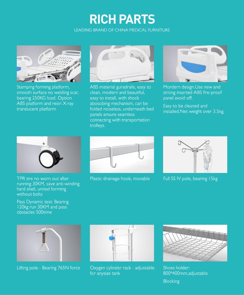 B6c CPR Rehabilitation Electric Reclining Hospital Bed Manufacturer with Three Functions