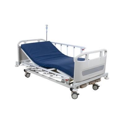 Rh-As304 Three-Function Manual Crank Hospital Nursing Care Bed Medical Treatment Furniture with Side Railings