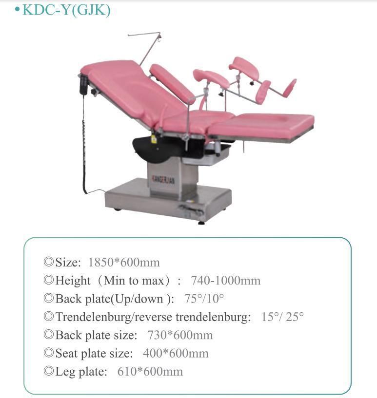 Multifunction Adjustable Stainless Steel Medical Obstetric Bed Electric Gynecology Operation Delivery Table Manufacturers