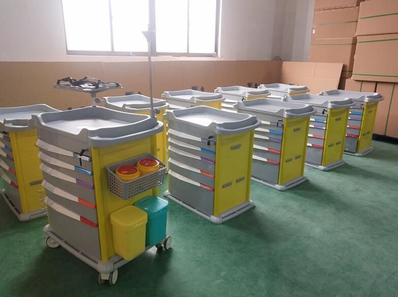 Hospital Stainless Steel Concise Medical Therapy Treatment Trolley Made in China