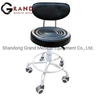 Chinese Manufacturer Best Price Stainless Steel Liftable Surgical Round Hospital Medical&#160; Stool with Backrest