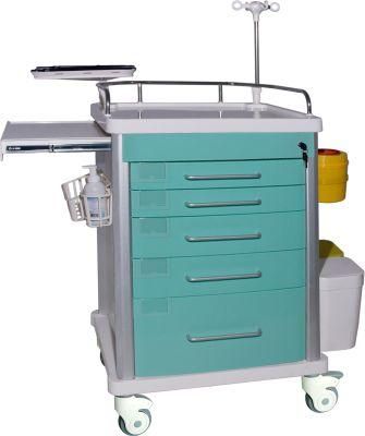 ABS Utility Customized Emergency Trolley Clinical Treatment Medication Cart For Patient
