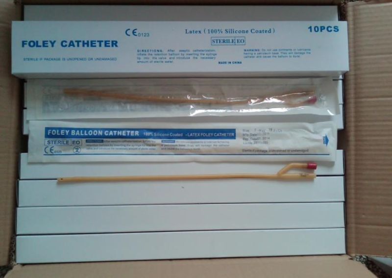 Hot Selling Medical Consumables Foley Latex Silicone Coated 2-Way Catheter