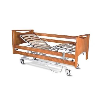 Hospital Patient Wooden Three Function Electric Home Care Nursing Bed