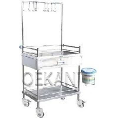 Medical Multifunctional Stainless Steel Emergency Treatment Infution Trolley