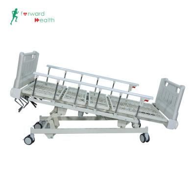 Medical Equipment Manual 5 Function Foldable Hospital Bed with Castors Manufacturers