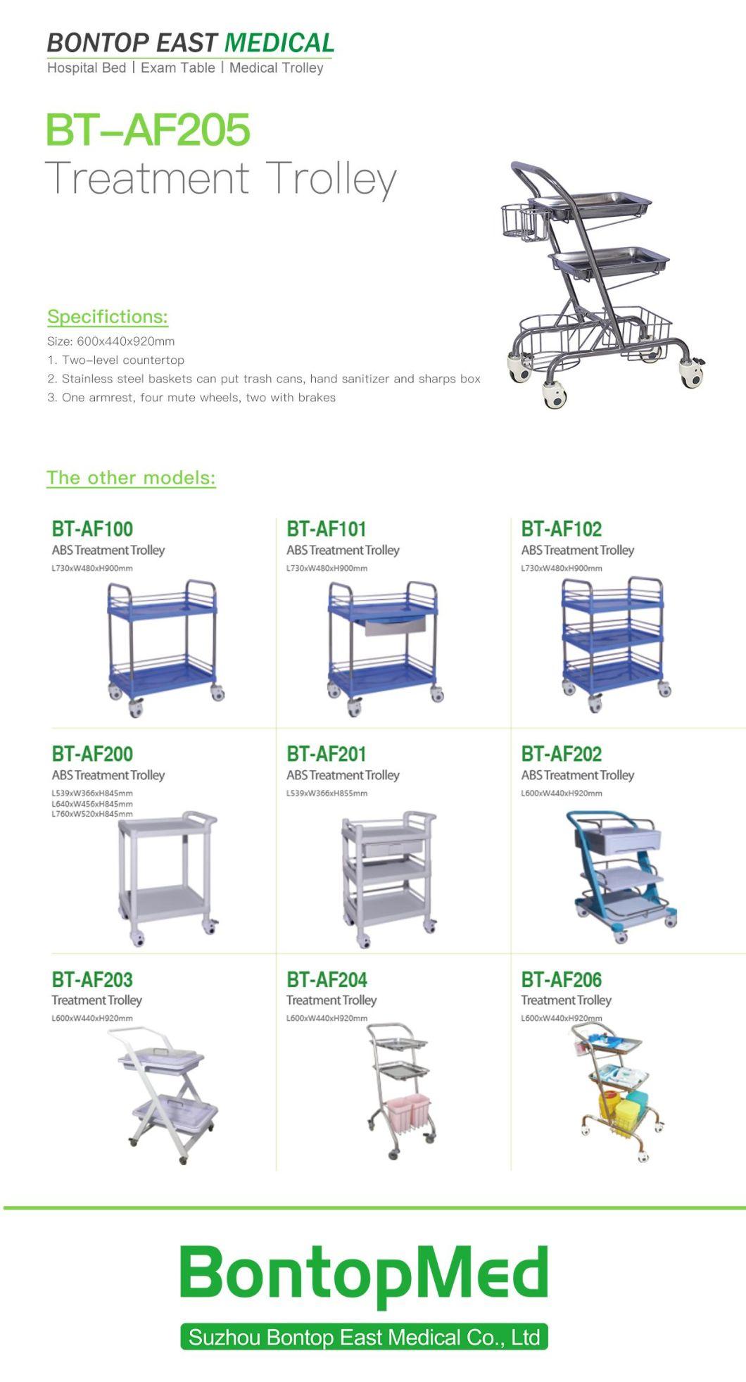Hospital Equipment Instrument Trolley Metal Medical Movable Therapy Treatment Trolley