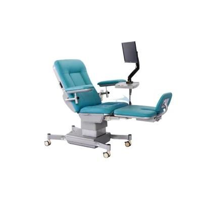 Electric Adjustable Hospital Medical Patient Blood Collection Donor Dialysis Chair Donation Drawing Couch Manufacturer Metal
