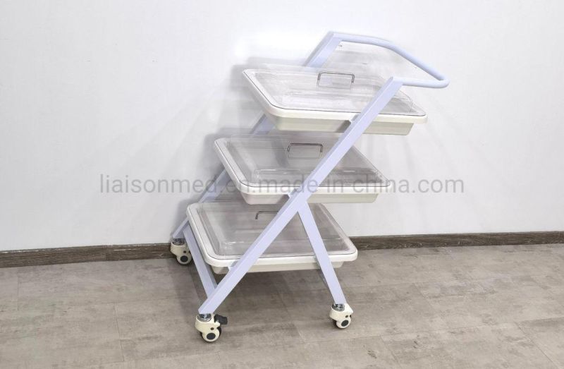 Mn-SUS019A Three Layers Medical Endoscope Trolley Colonoscopy Trolley