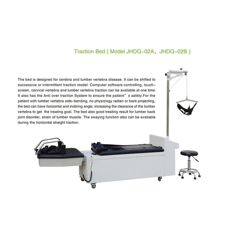 Hospital Electric Lumbar Traction Bed Lumbar Cervical Rehabilitation for Patient