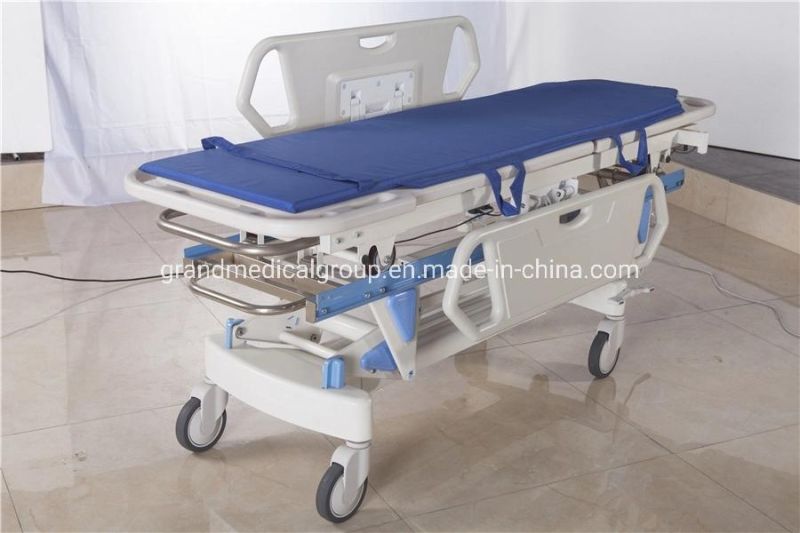 Hospital Manual Patient Transport Stretcher Luxurious Central Control Hydraulic Emergency Stretcher Transfer Patient Trolley