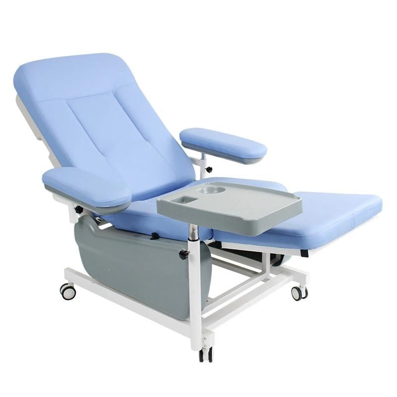 HS5948 Hospital Furniture Deluxe Manual Medical Blood Collection Chair Phlebotomy Chair Blood Sampling Donation Chair Price