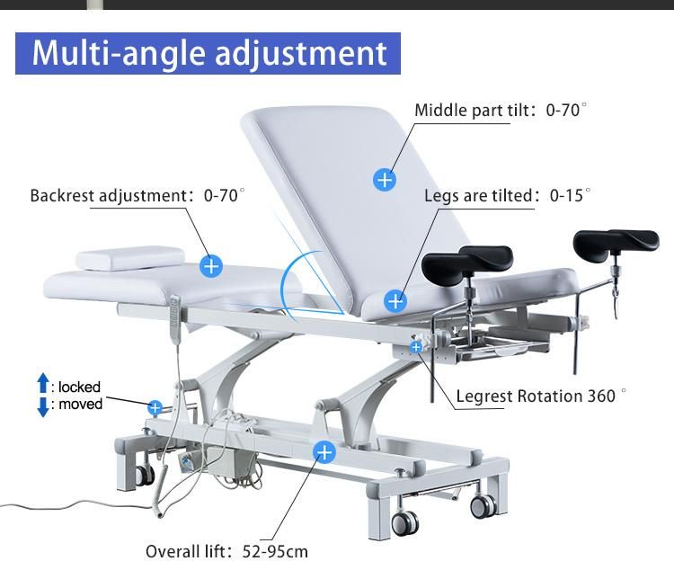 Physical Therapy Equipments Electric Treatment Table Examination Couch with Four Motors