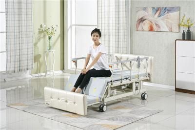 Electric Homecare Multifunction Turn-Over Nursing Hospital Bed with Commode
