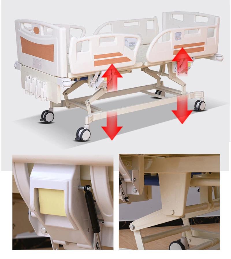 Cheap Manual Hospital Bed/Patient Bed/Sick Bed/Medical Bed/ ICU Bed with ABS Side Rail with CE