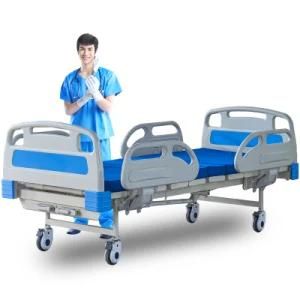 Two Cranks Manual Hospital Bed with Disposable Mattress Cover