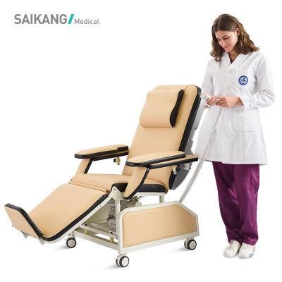 Ske-120b Saikang Factory 2 Function Foldable Medical Electric Reclining Dialysis Chair with Wheels