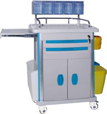 Mn-AC002 Stainless Steel Fresh ABS Anesthesia Trolley for Nursing Room