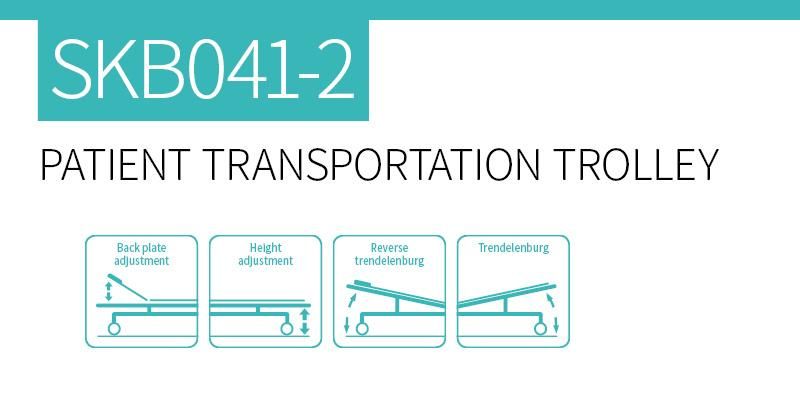 Skb041-2 Professional Team Durable Patient Transport Trolley