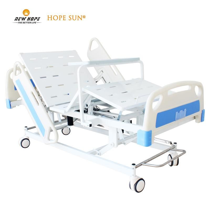 HS5107T Medical Furniture 3 Functions Electric Hospital and Home Care Nursing Bed with Dining Table