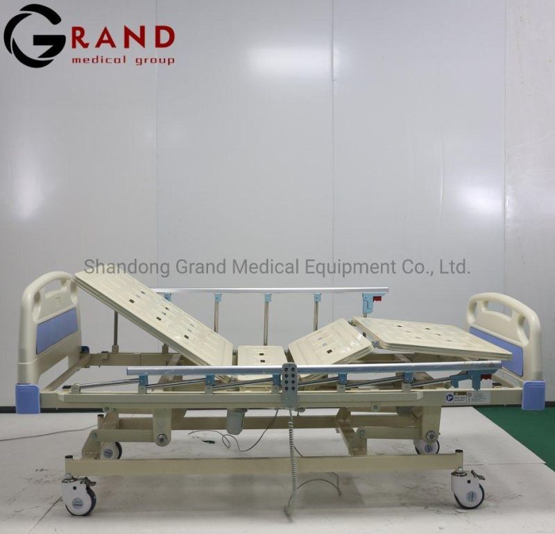 Three Crank Manually Controlled Lifting Adjustable Hospital Medical Patient Nursing Care Bed