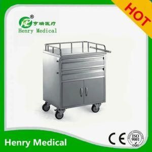Hospital Stainless Steel Medical Trolley/Patient Emergency Trolley