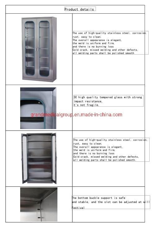 Stainless Steel Hospital Instrument Dental Medical File Cabinet