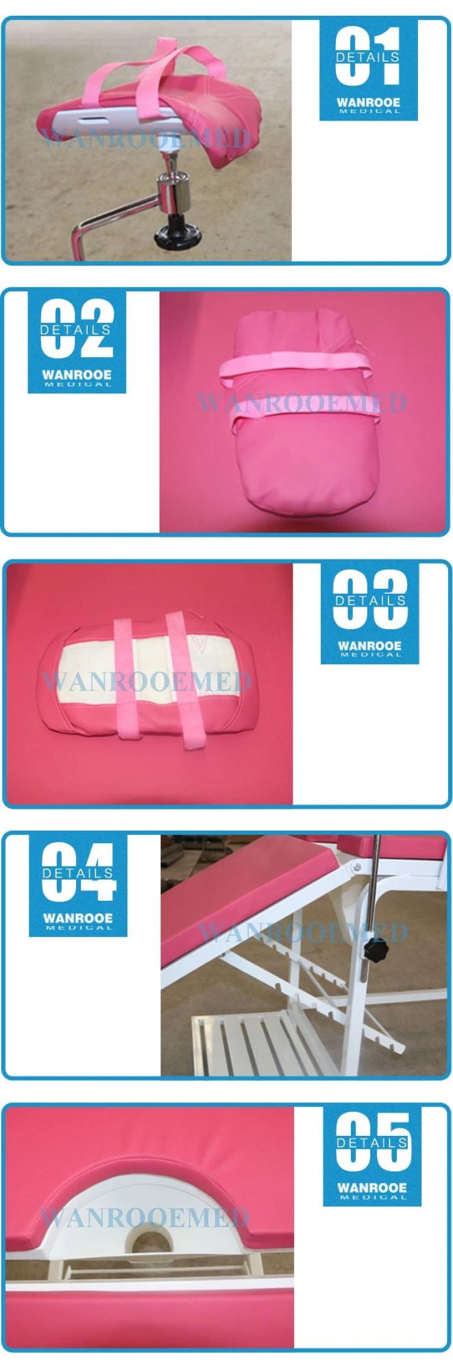 a-2005b Hospital Colorful Mattress Medical Instrument Gynecological Examination Chair