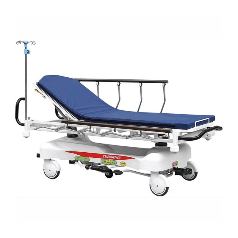 Hospital Patient Emergency Stretcher Hydraulic Trolley Medical Crash Cart