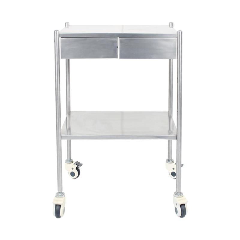 HS6147 Medical Equipment Stainless Steel Drawer Dressing Trolley Nursing Cart Treatment Trolley