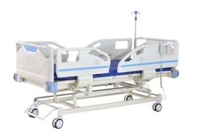 CE ISO Marked Factory Directly Sell 2/3/5 Functions Electric Hospital Beds, ABS Headboard and Footboard Customized Height