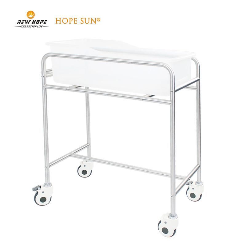 HS5181A SUS304 Infant New Born Baby Bed Crib with Transparent Basin
