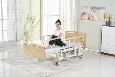 Home Care Multi-Function 3 Crank Manual Medical Bed with Toilet